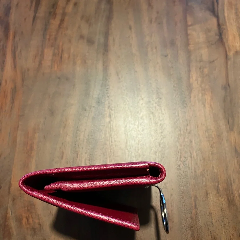 Bulgari Red Textured Leather Accessory - Picture 9 of 10